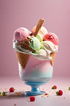 冰淇淋甜筒夏季摄影图