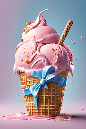 冰淇淋夏天创意摄影图