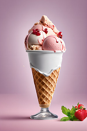 冰淇淋甜点美食摄影图