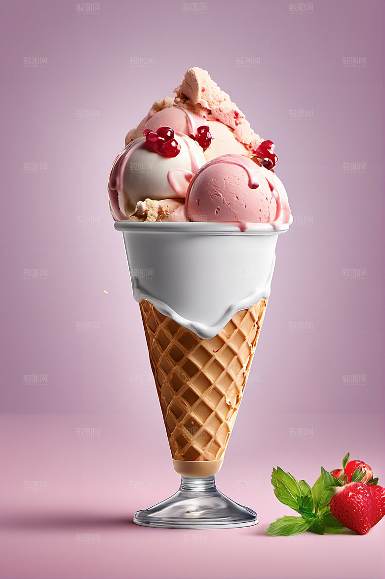 冰淇淋甜点美食摄影图
