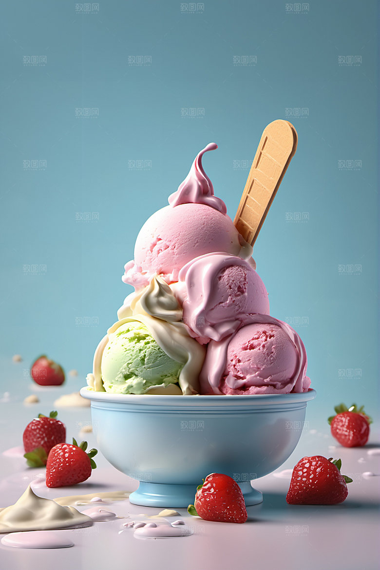 冰淇淋美食夏日摄影图