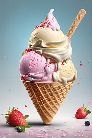 冰淇淋美食解暑摄影图