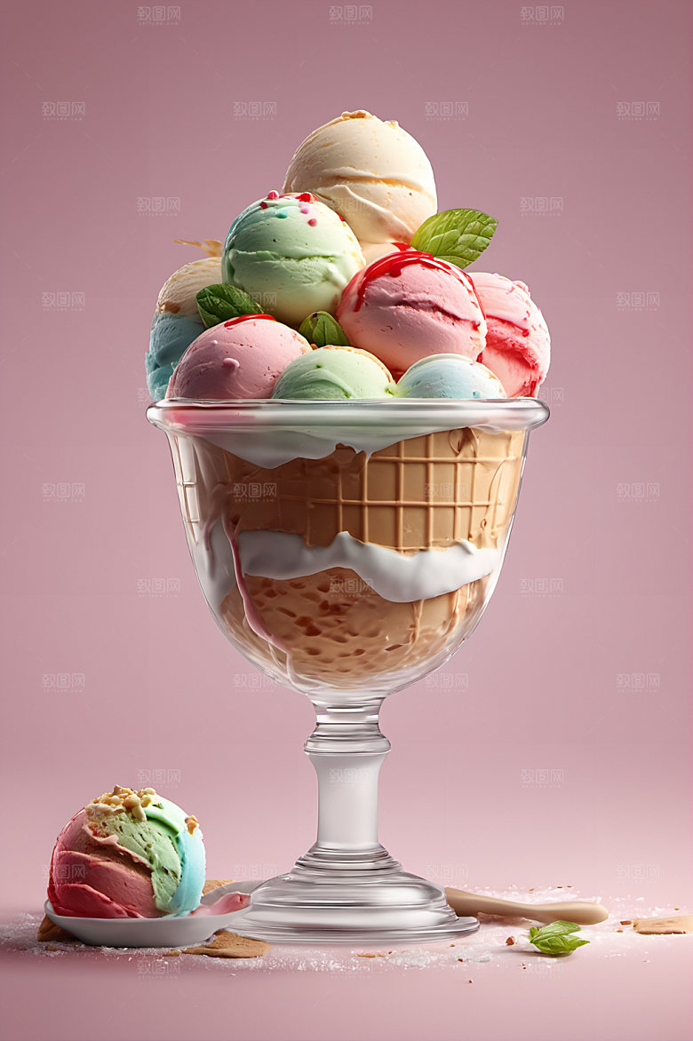 冰淇淋美食解暑摄影图