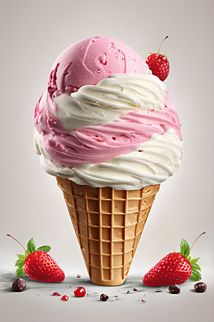 冰淇淋解暑创意摄影图