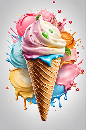 冰淇淋夏日夏天摄影图