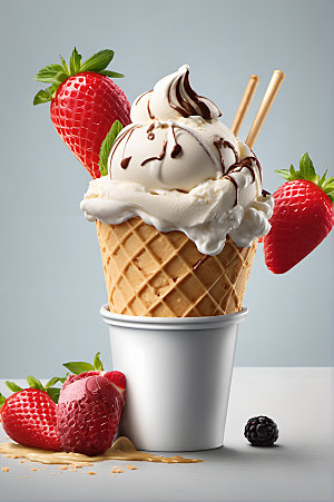 冰淇淋清凉夏日摄影图