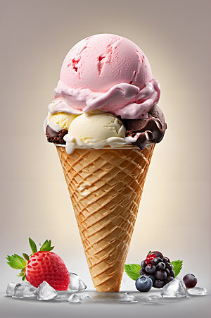 冰淇淋夏日甜点摄影图