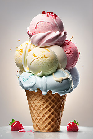 冰淇淋美食清凉摄影图