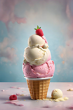 冰淇淋夏日解暑摄影图