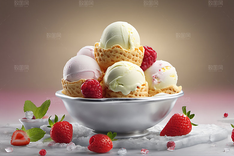 冰淇淋夏天冷饮摄影图