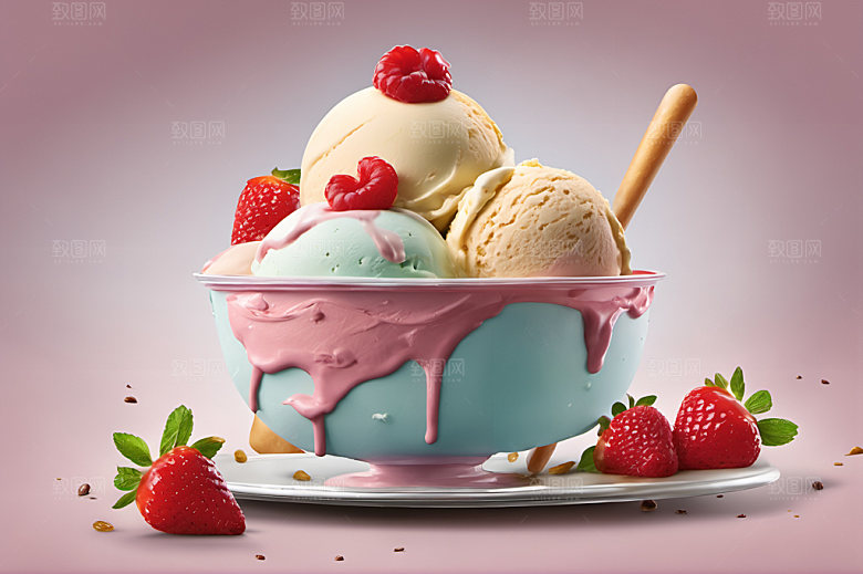 冰淇淋美食夏天摄影图