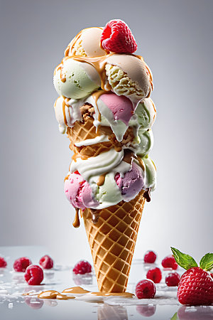 冰淇淋清凉甜筒摄影图
