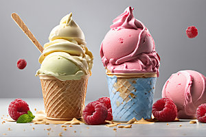 冰淇淋解暑甜点摄影图