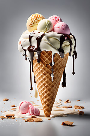 冰淇淋冷饮甜筒摄影图