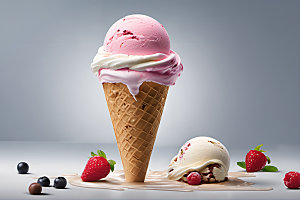 冰淇淋甜筒冷饮摄影图