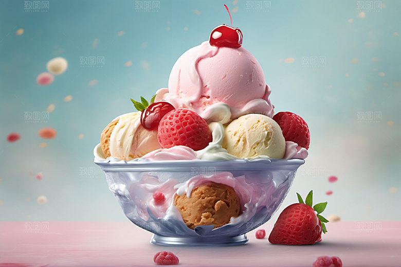 冰淇淋冷饮夏天摄影图