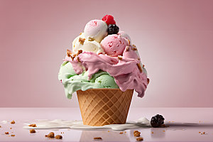 冰淇淋蛋筒夏日摄影图