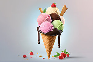 冰淇淋冷饮美食摄影图
