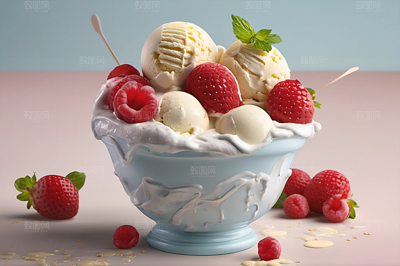 冰淇淋解暑美食摄影图