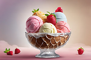 冰淇淋冷饮甜点摄影图