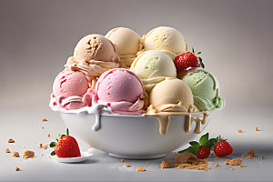 冰淇淋美食甜点摄影图