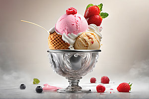 冰淇淋甜筒蛋筒摄影图