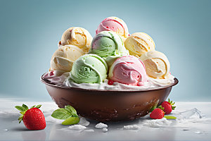 冰淇淋夏天清凉摄影图