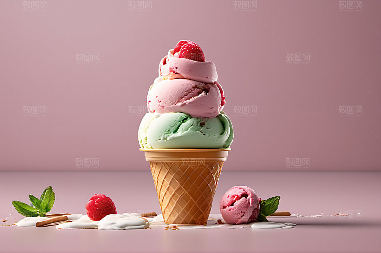 冰淇淋清凉夏季摄影图