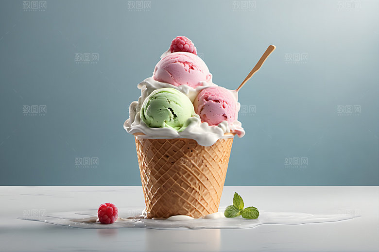 冰淇淋清凉美食摄影图