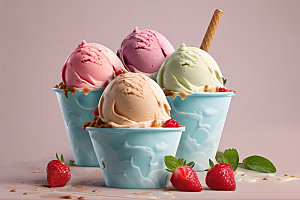 冰淇淋夏天清凉摄影图