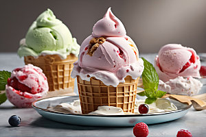 冰淇淋夏天解暑摄影图