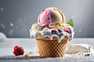 冰淇淋夏日美食摄影图