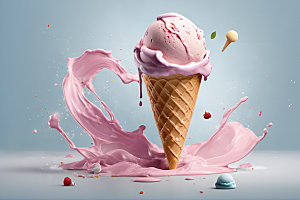 冰淇淋清凉创意摄影图