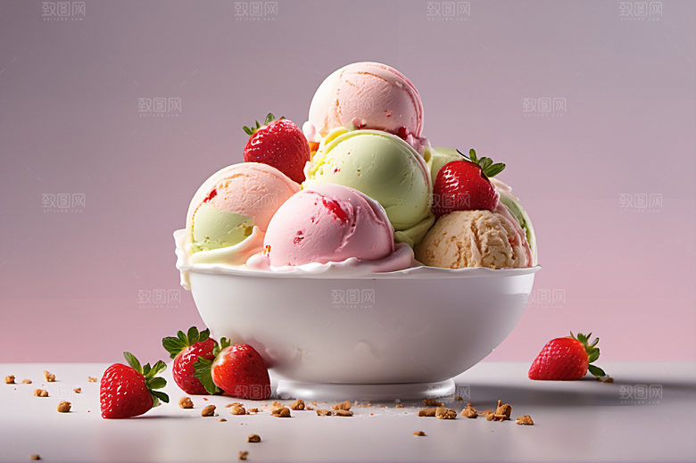 冰淇淋清凉夏日摄影图