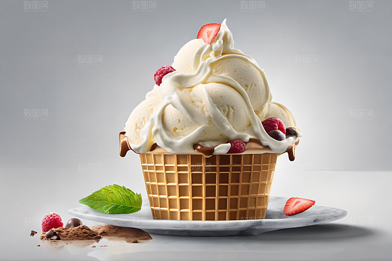 冰淇淋美食夏天摄影图