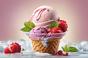 冰淇淋解暑夏季摄影图