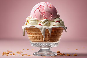 冰淇淋甜筒清凉摄影图