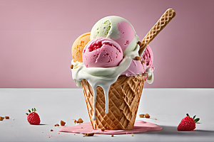 冰淇淋冷饮夏日摄影图