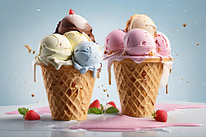 冰淇淋夏季甜点摄影图