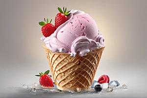 冰淇淋清凉蛋筒摄影图