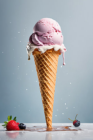 冰淇淋解暑高清摄影图