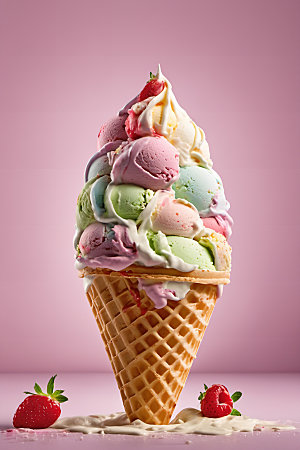 冰淇淋甜点夏日摄影图
