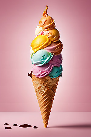 冰淇淋清凉甜筒摄影图