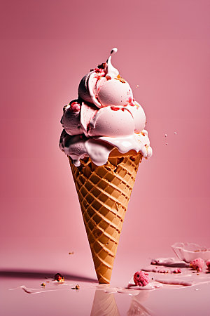冰淇淋甜筒蛋筒摄影图