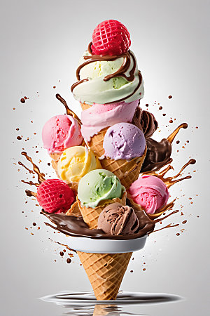 冰淇淋甜点夏天摄影图