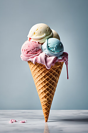 冰淇淋甜筒甜点摄影图