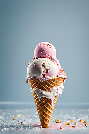 冰淇淋夏天甜筒摄影图