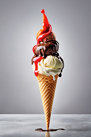 冰淇淋甜点高清摄影图