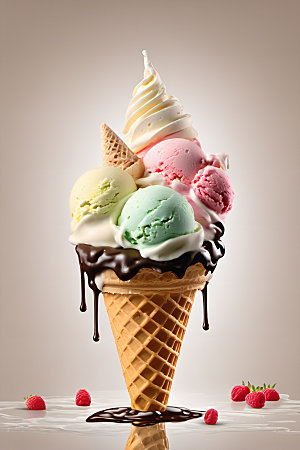 冰淇淋解暑创意摄影图