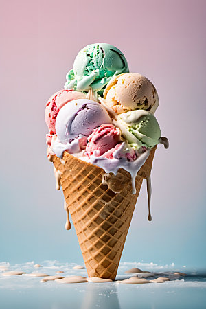 冰淇淋夏日甜筒摄影图